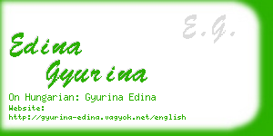 edina gyurina business card